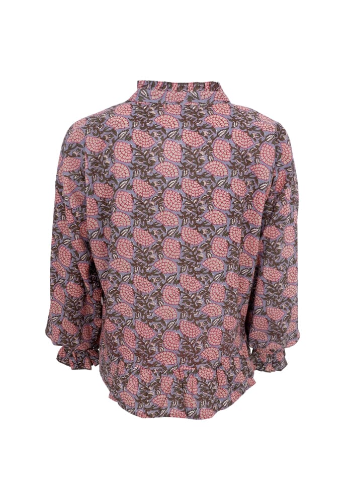 Black Colour Bcflora Ruffle Blouse