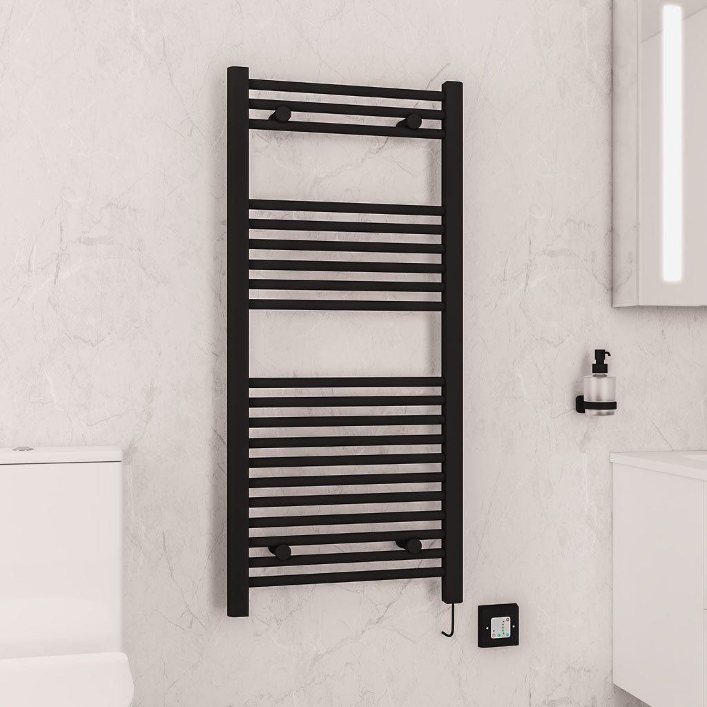 Eastbrook Biava elektrische handdoekradiator 50x110cm 400W zwart mat
