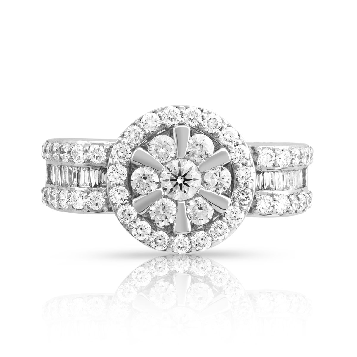 Bague or 750 blanc diamant 1,02 carat