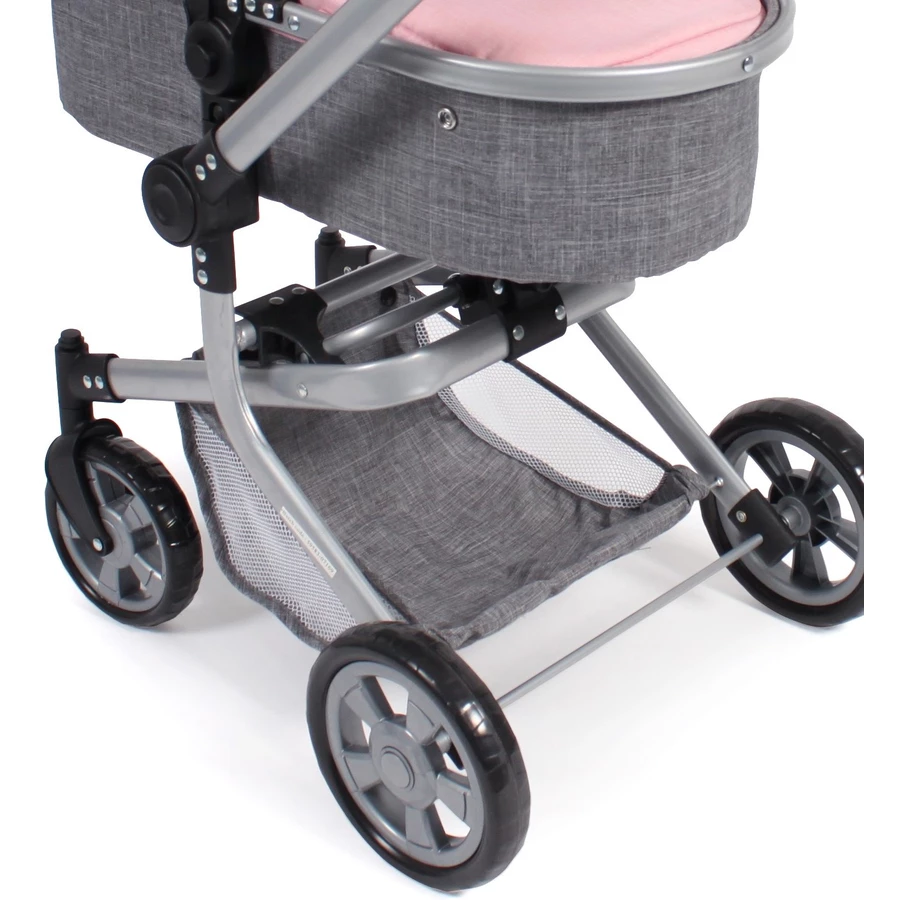 BAYER CHIC 2000 Kombi-Puppenwagen MIKA Melange grau-rosa