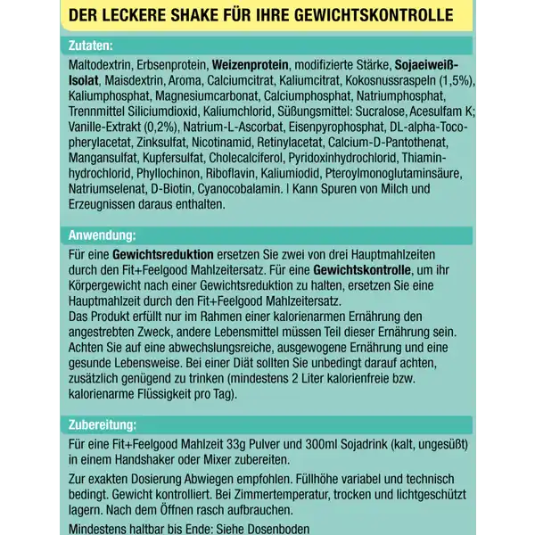 Fit+Feelgood Slim Shake Vanille-Kokos