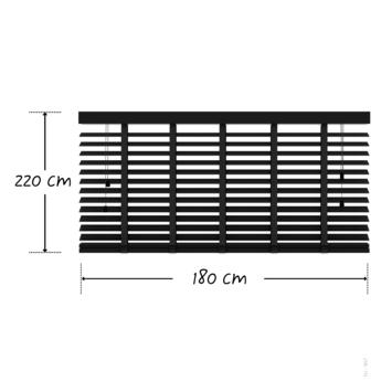 KARWEI houten jaloezie 50 mm matzwart (kleurnr. 947) 180x220 cm (bxh)