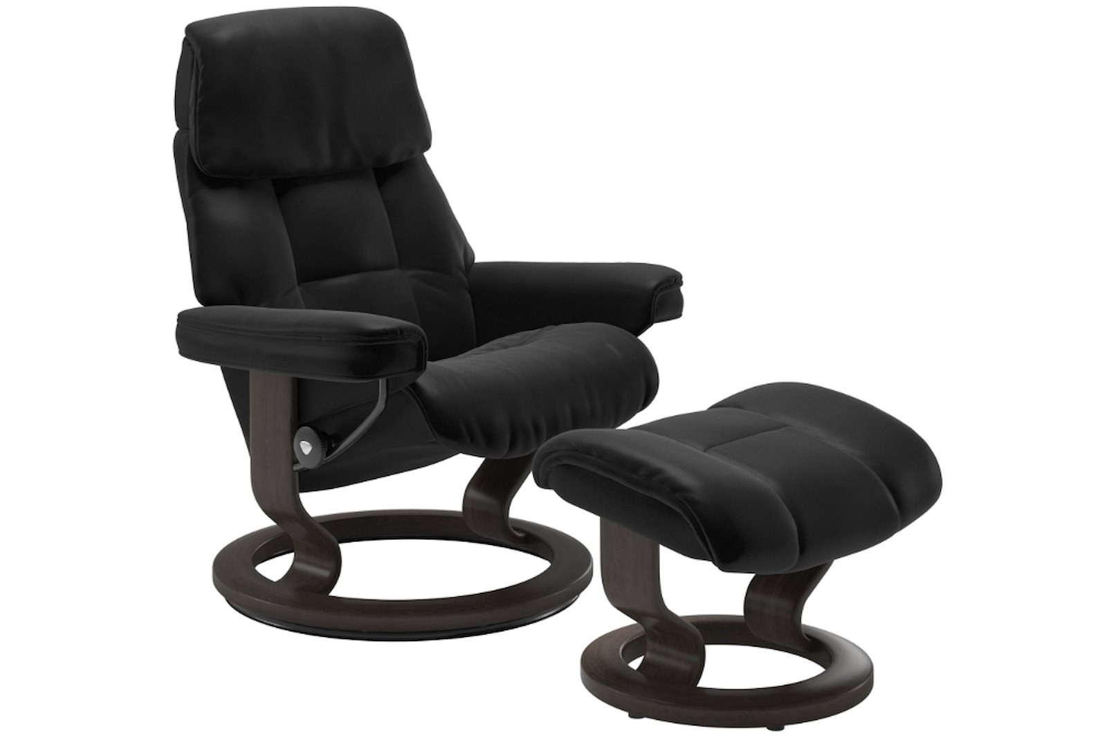 Ruby lenestol med krakk I paloma black og classic wengefarget understell