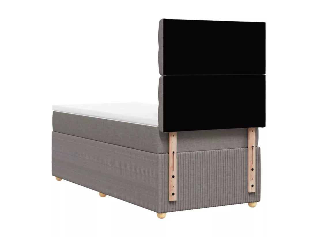 Sommier à lattes de lit avec matelas Taupe 90x190 cm Tissu