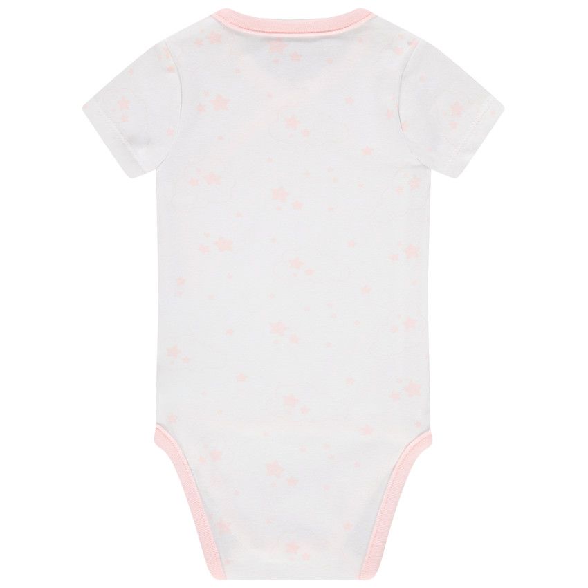 Body manches courtes en coton bio à étoiles all-over - Blanc