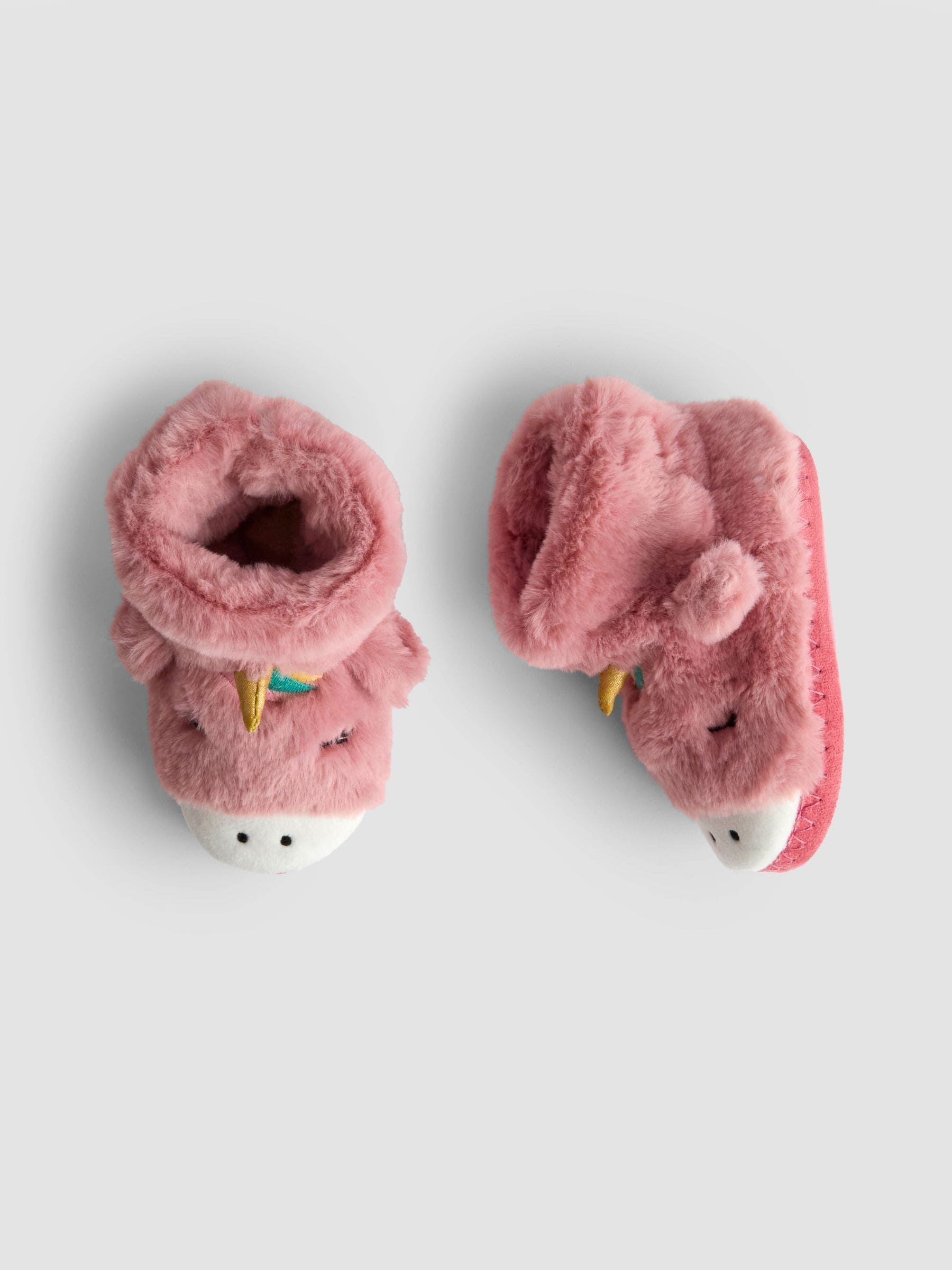 Roze met eenhoornprint - JoJo Maman Bébé Plush Slipper Boots