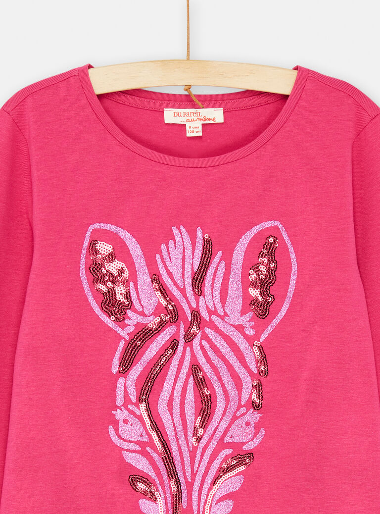 T-shirt fuchsia à manches longues