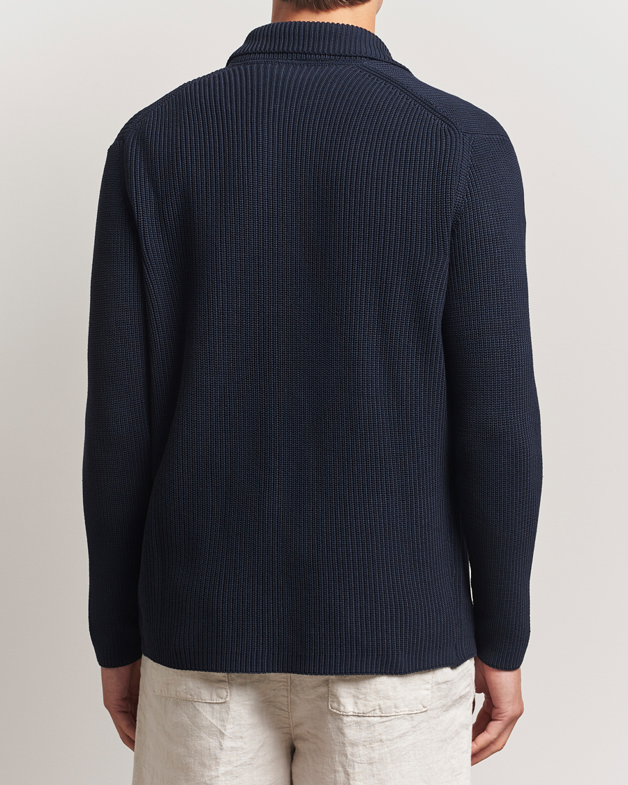Oscar Jacobson Camron Cotton Cardigan Navy