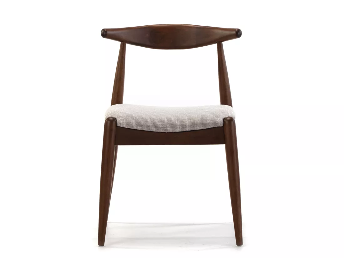 Pack 2 chaises Corzo, Couleur Noyer, Bois Massif, 52,5 cm x 50 cm x 74.5 cm