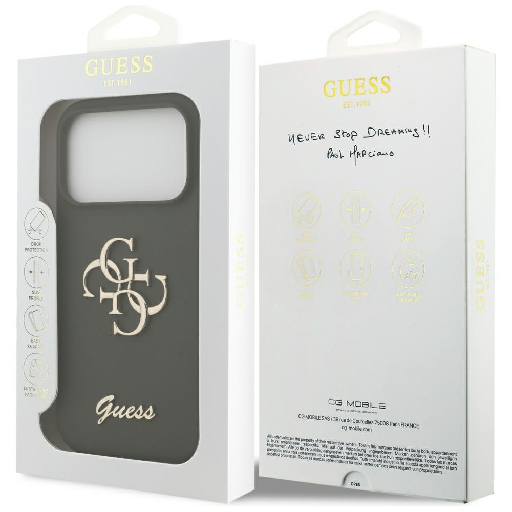 iPhone 17 Pro Silikon Hardcase Hülle Big 4G Script (GUHCP17LSC4GSMA) - Khaki