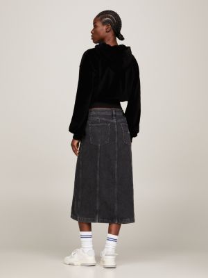 Moletom cropped de veludo com logo