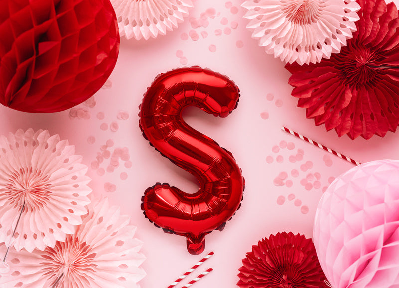 Folie Ballon Letter S Rood Leeg 35cm