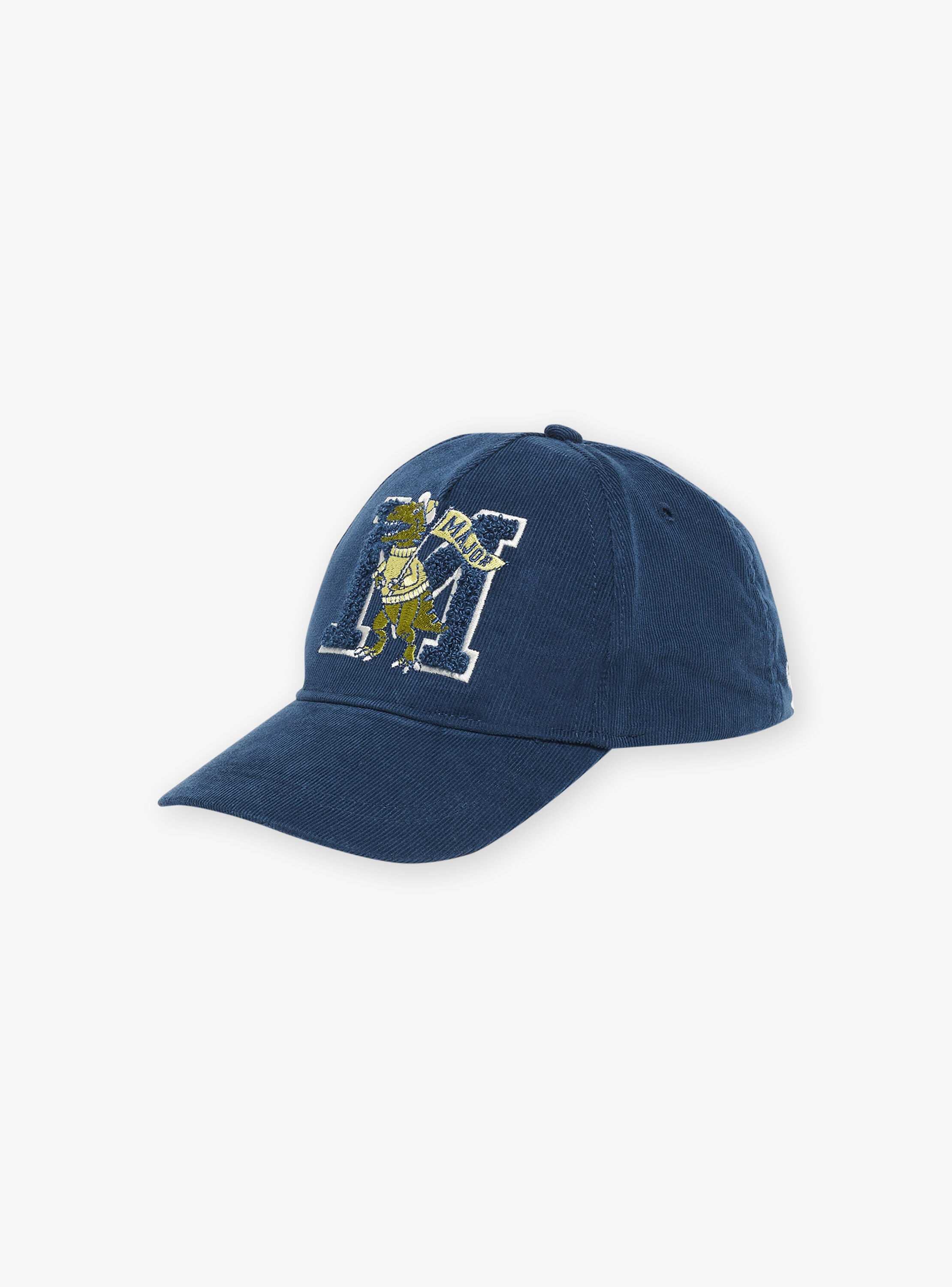 Casquette bleu pétrole en velours côtelé