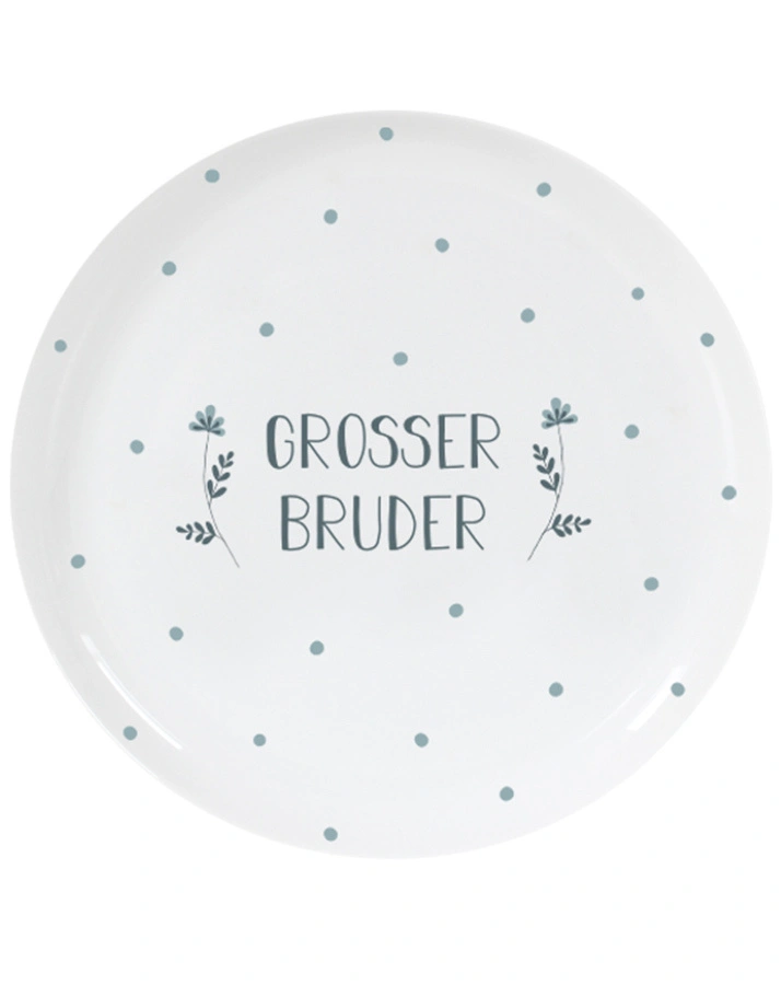 Porzellanteller GROSSER BRUDER in weiß/hellgrau