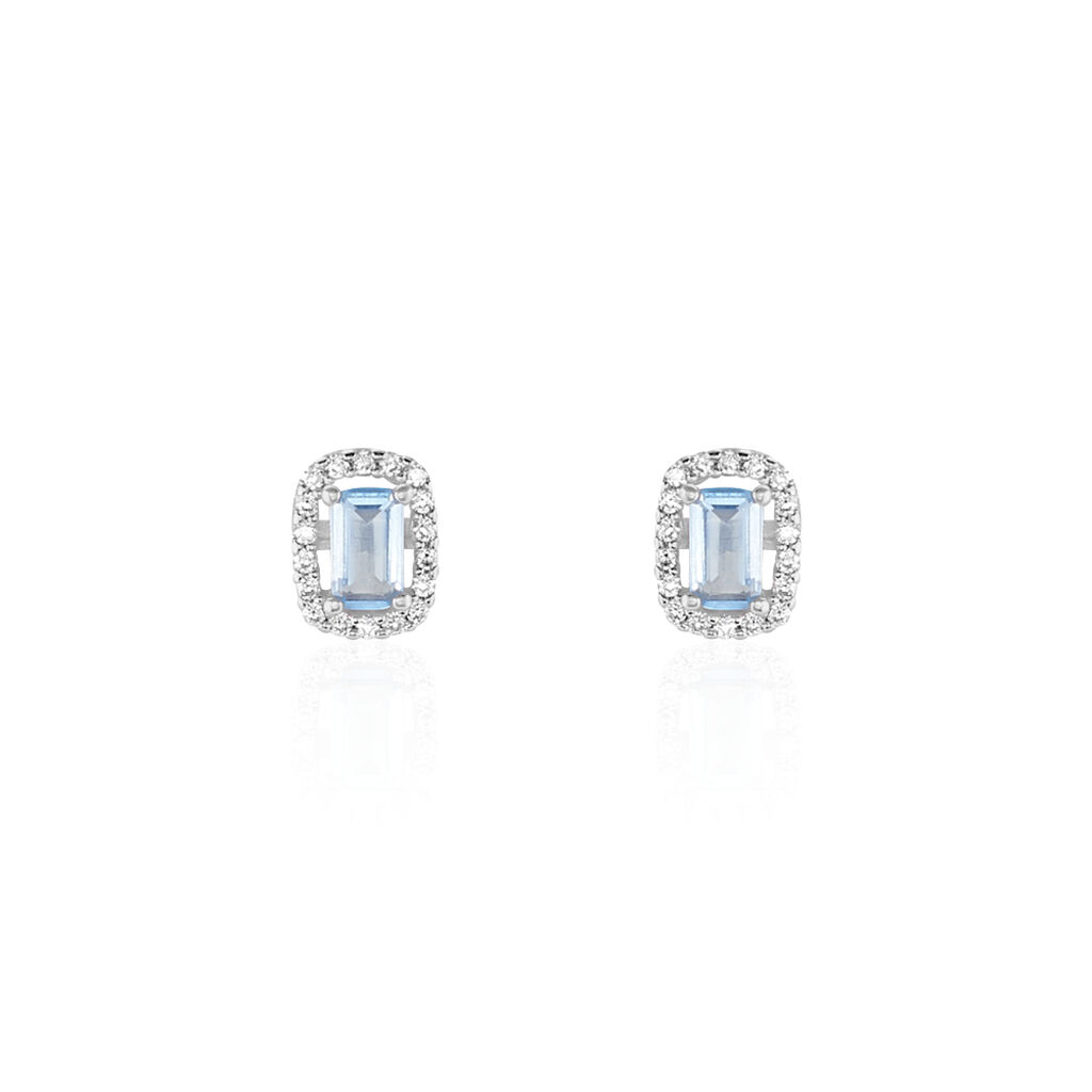 Boucles D'oreilles Puces Aladin Argent Blanc Oxyde De Zirconium
