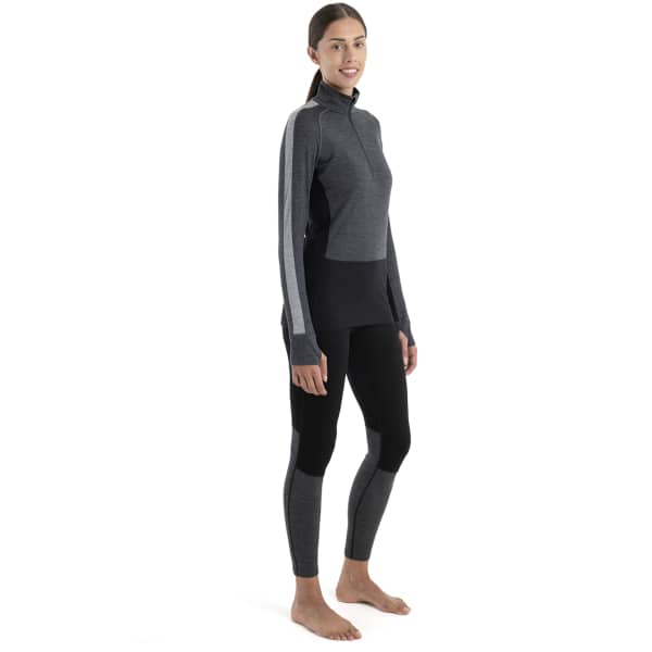 T-shirt thermique ICEBREAKER W MERINO ZONEKNIT 200 LS HALF ZIP JET JET H/BLK/M/CB