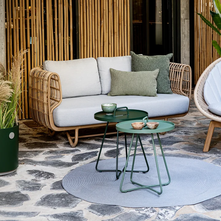 Cane-line - Nest 2-Sitzer Sofa Outdoor, natur / hellgrau