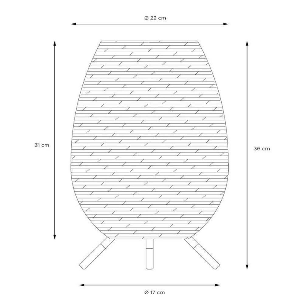 Colin LED Batterij Vloerlamp IP44 in Natuurlijk Licht en Zwart 3W 180lm IP44 360mm