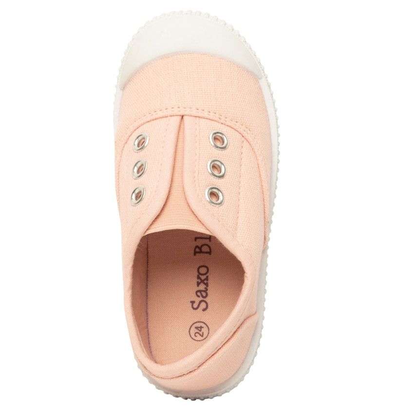 Baskets basses en toile sans lacets - Nude - Rose