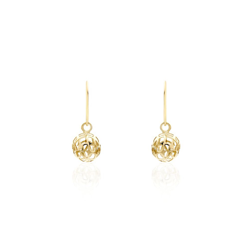 Boucles D'oreilles Pendantes Fidelia Boules Or Jaune