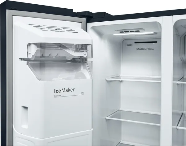 Bosch Serie | 6 KAD93ABEP - Køleskab/fryser - side ved side med vanddispenser, isdispenser - bredde: 90.8 cm - dybde: 70.7 cm - højde: 178.7 cm - 562 liter - Klasse E - sort