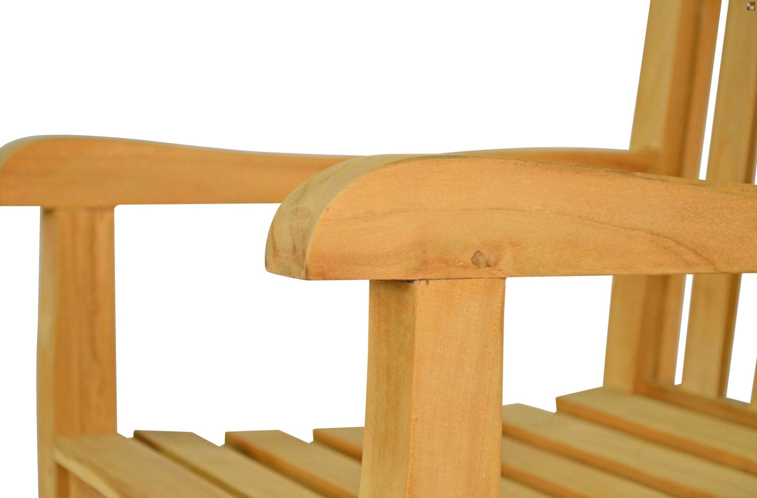 Teakhouten tuinstoel met armleuningen, houten stoel voor terras, tuin en balkon