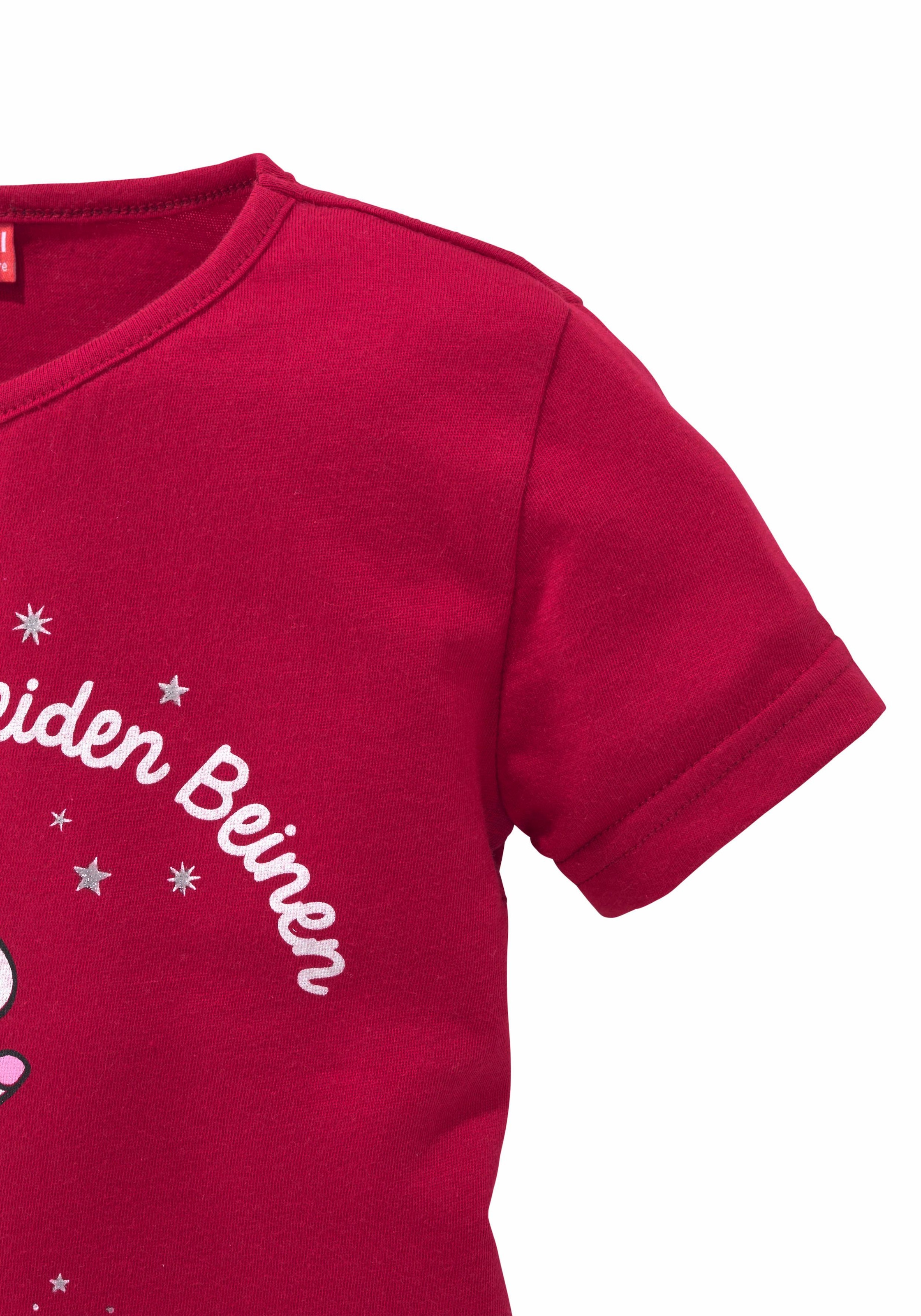 KIDSWORLD T-Shirt »Mit Einhorn-Druck und Glitzereffekten«, mit stylischem Einhorn-Print
