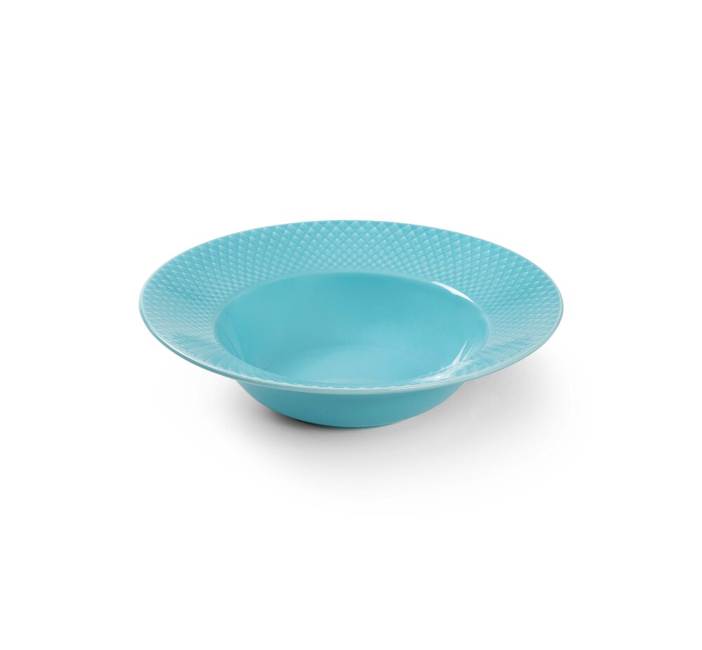 Lyngby Porcelæn  Rhombe Color Dyb tallerken, turkis - Ø24,5 cm