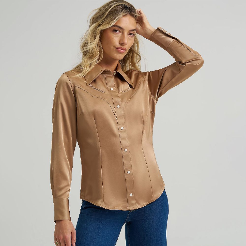 Wrangler x Lainey Wilson Satin Shirt Gold