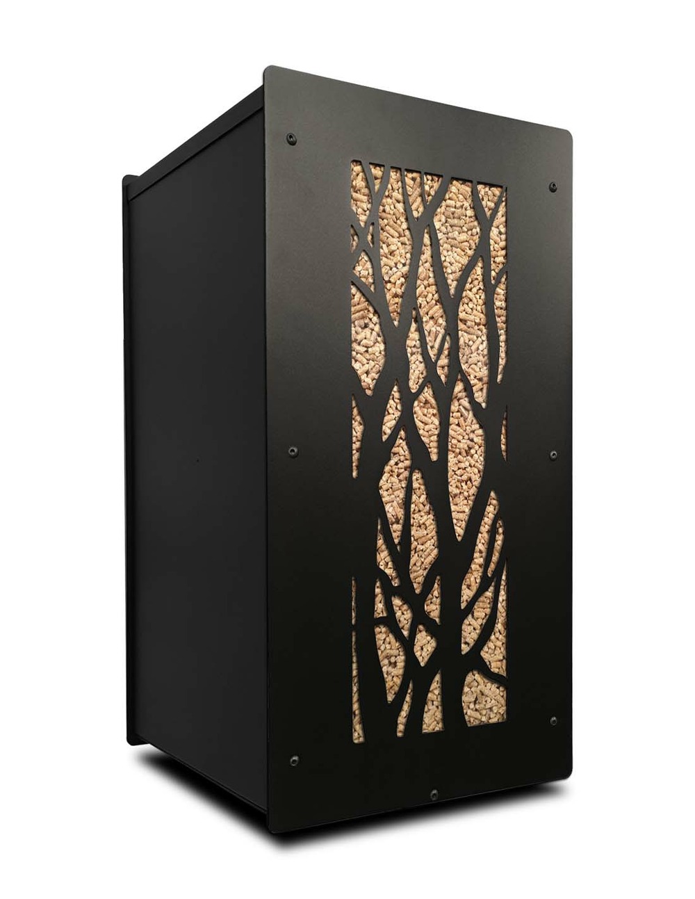 Stockage à granulés de bois 55kg noir arbre