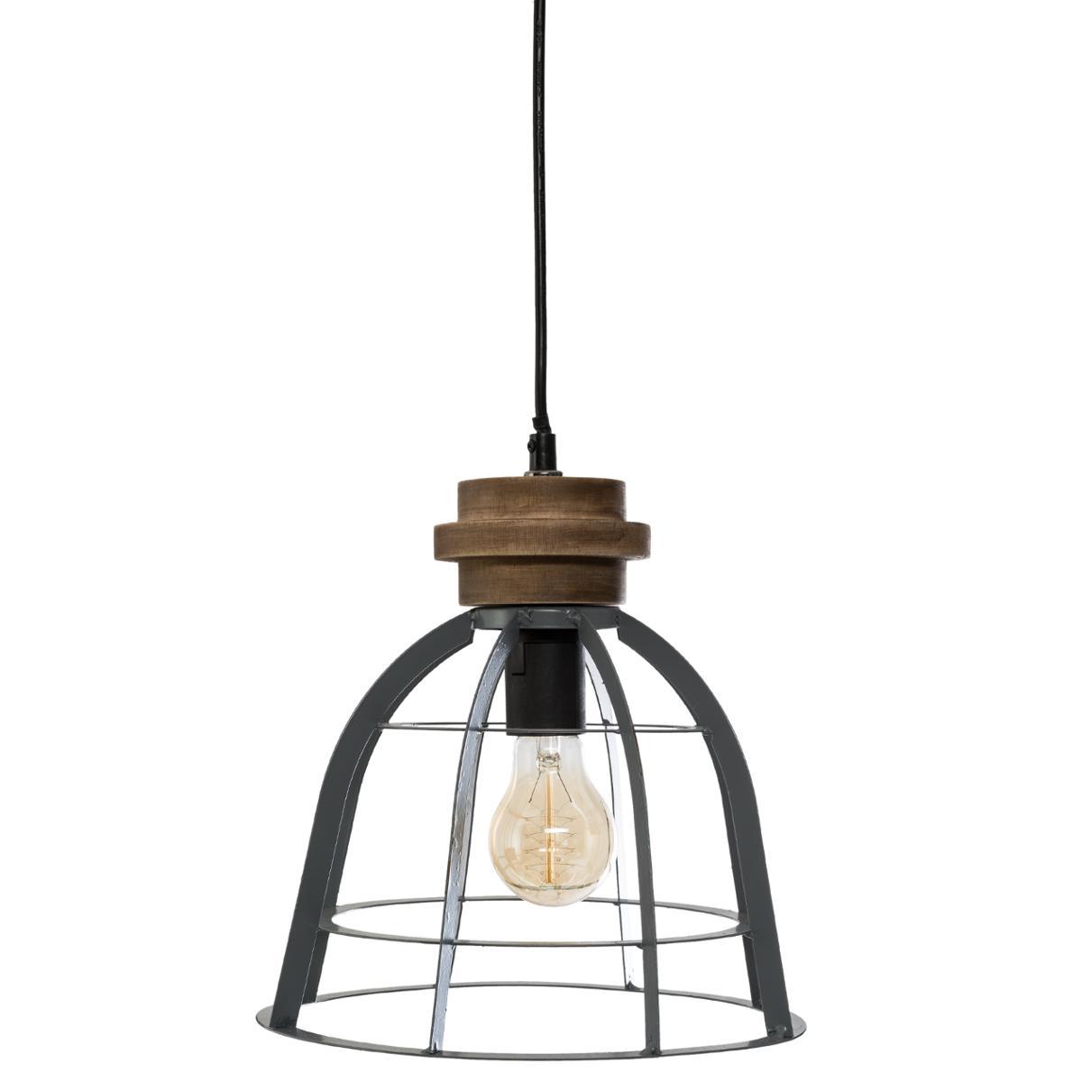 SUSPENSION METAL BERRY GRIS D.25CM