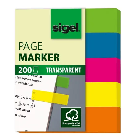 Sigel Haftmarker Film transparent, 60 x 50mm, 200 Blatt