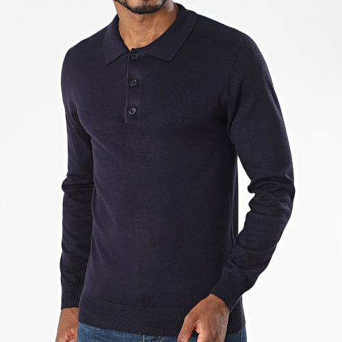 Polo Manches Longues Bleu Marine