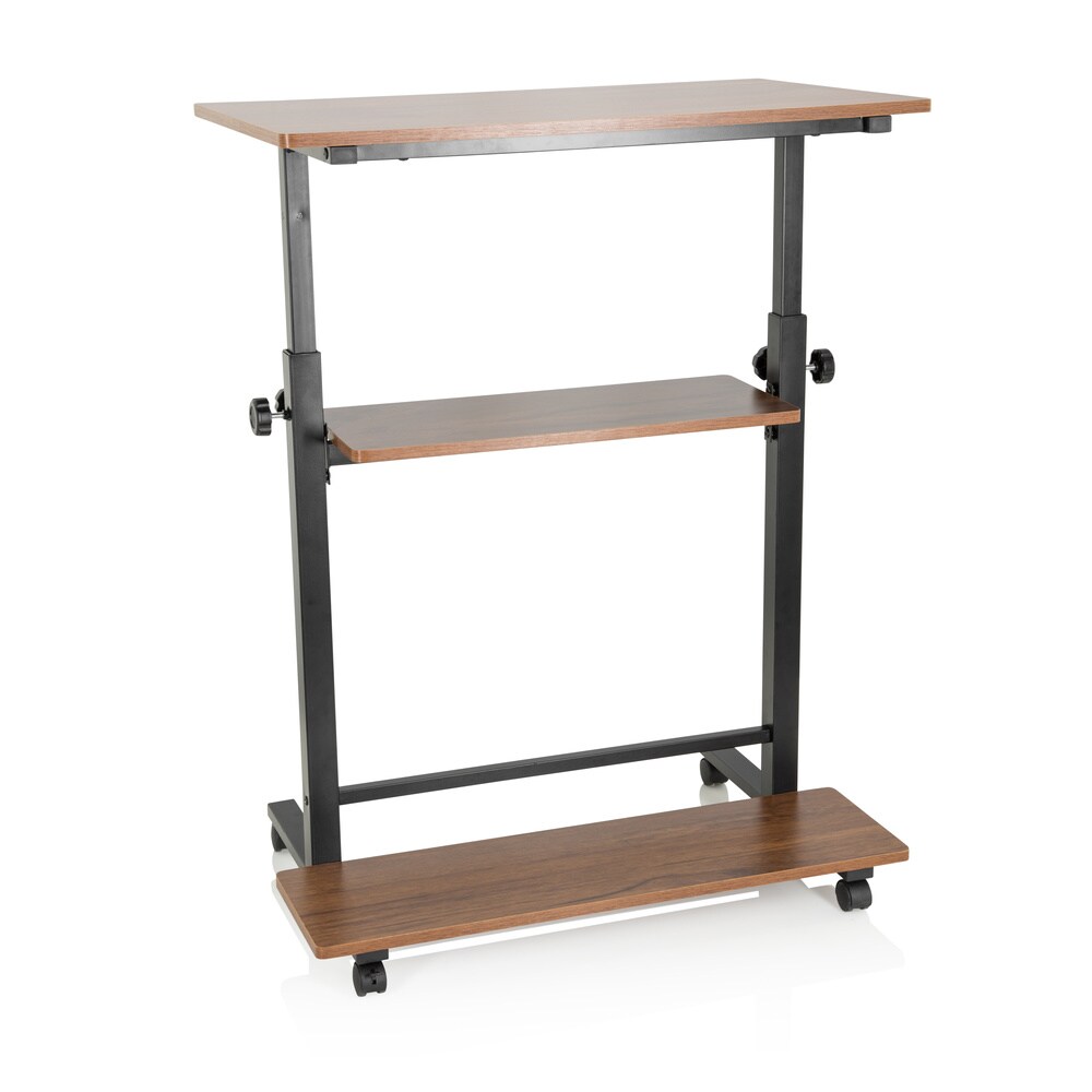 Stehschreibtisch WORKSTATION II Melaminharzbeschichtete Spanplatte, Gestell pulverbeschichteter Stahl hjh OFFICE
