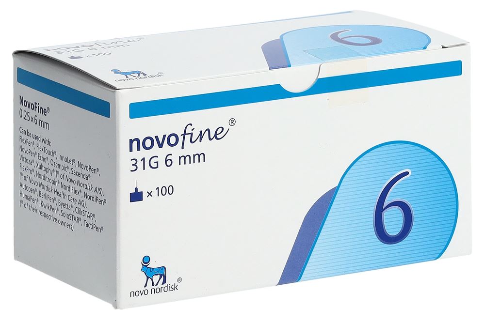 NOVOFINE Injektionsnadeln<br>100 Stück, 31G 6mm