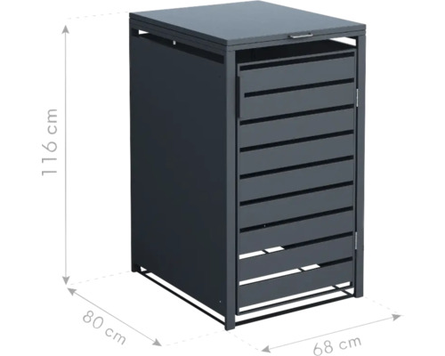 WESTMANN Kubus opbergbox, 80 x 68 x 116 cm, antraciet