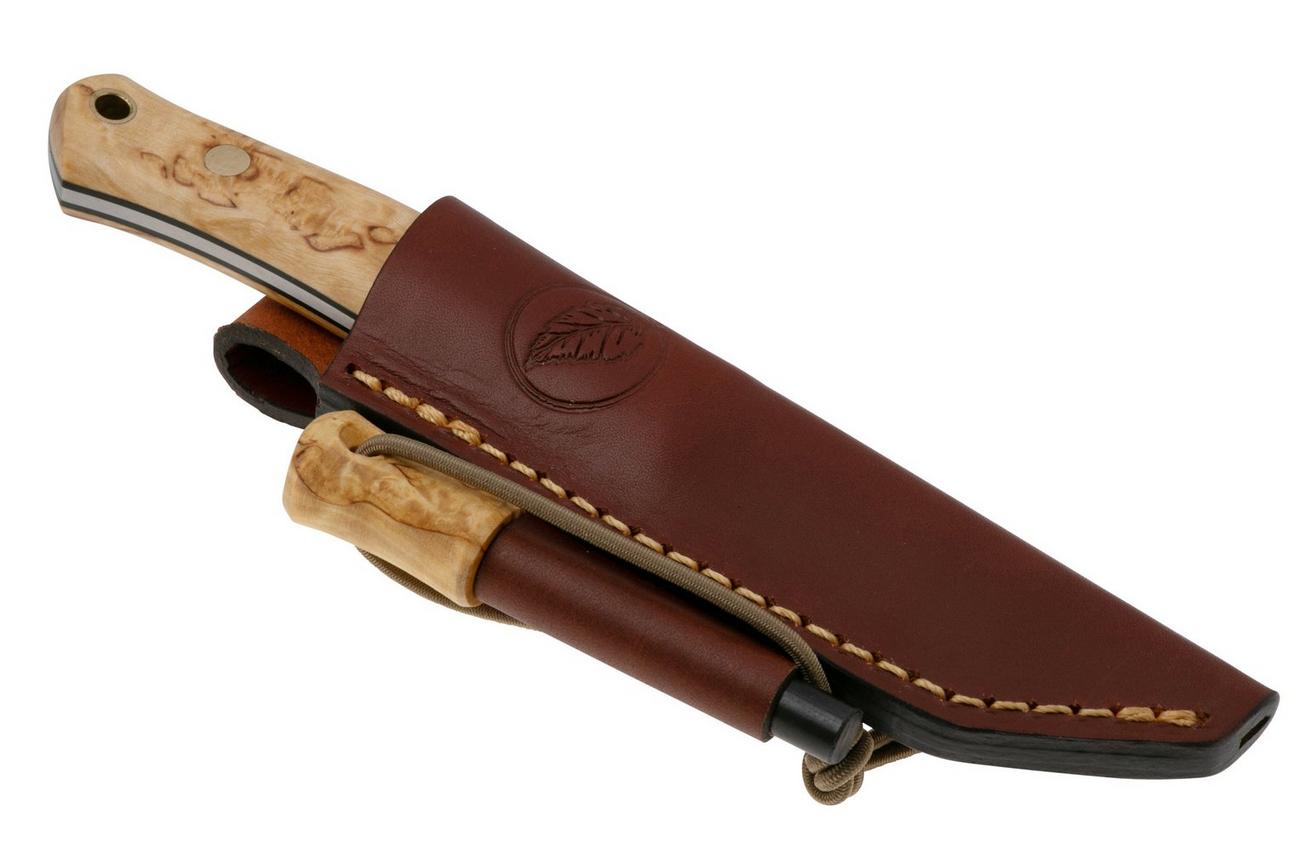 Casström No. 8 SFK 12828 Curly Birch met Firesteel, bushcraftmes