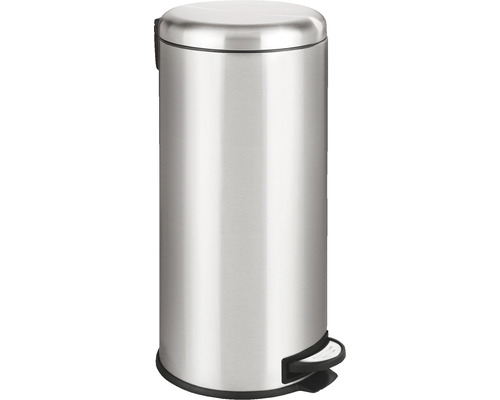 Wenko Leman Easy Close pedaalemmer, 30 l, glanzend grijs
