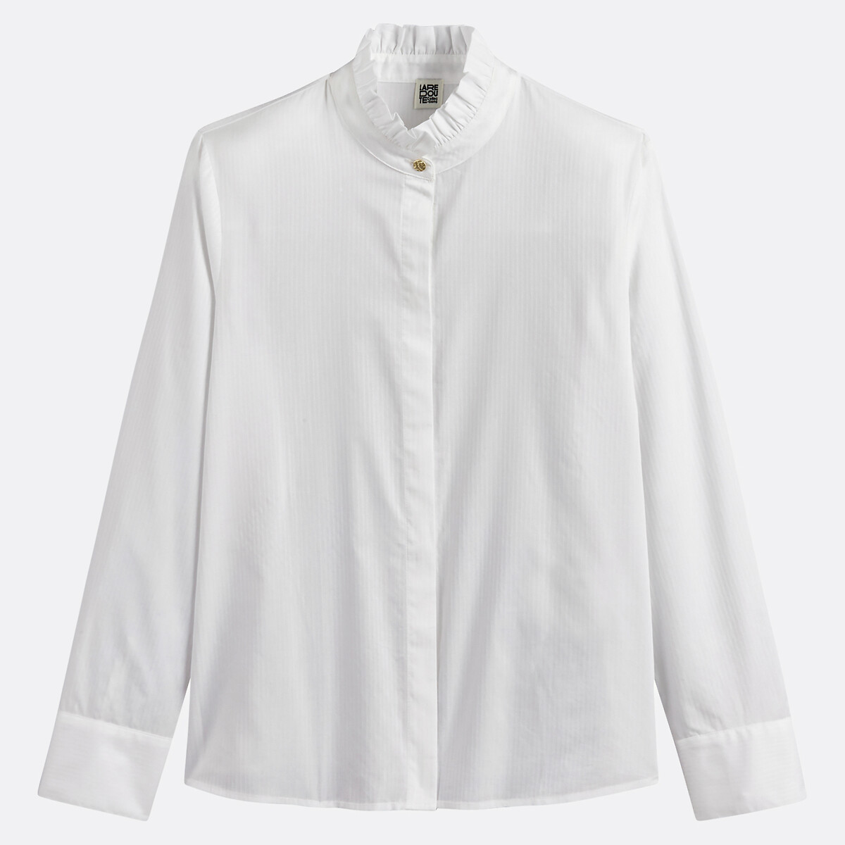 COLEÇÃO LA REDOUTE<br>Camisa com gola vitoriana e mangas compridas