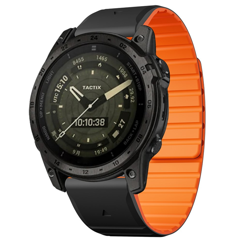 Garmin Apporach S60 Magnet Silikon Dual Color Armband mit 22mm Schnellverschluss (Gelenkumfang: 170-200mm) - Schwarz / Orange