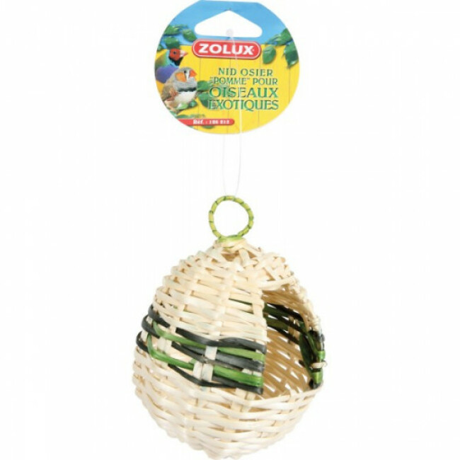 Nid exotique osier pour oiseau en forme de pomme Zolux
