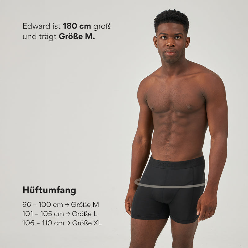 Sport Boxershorts aus recyceltem Polyester Schwarz