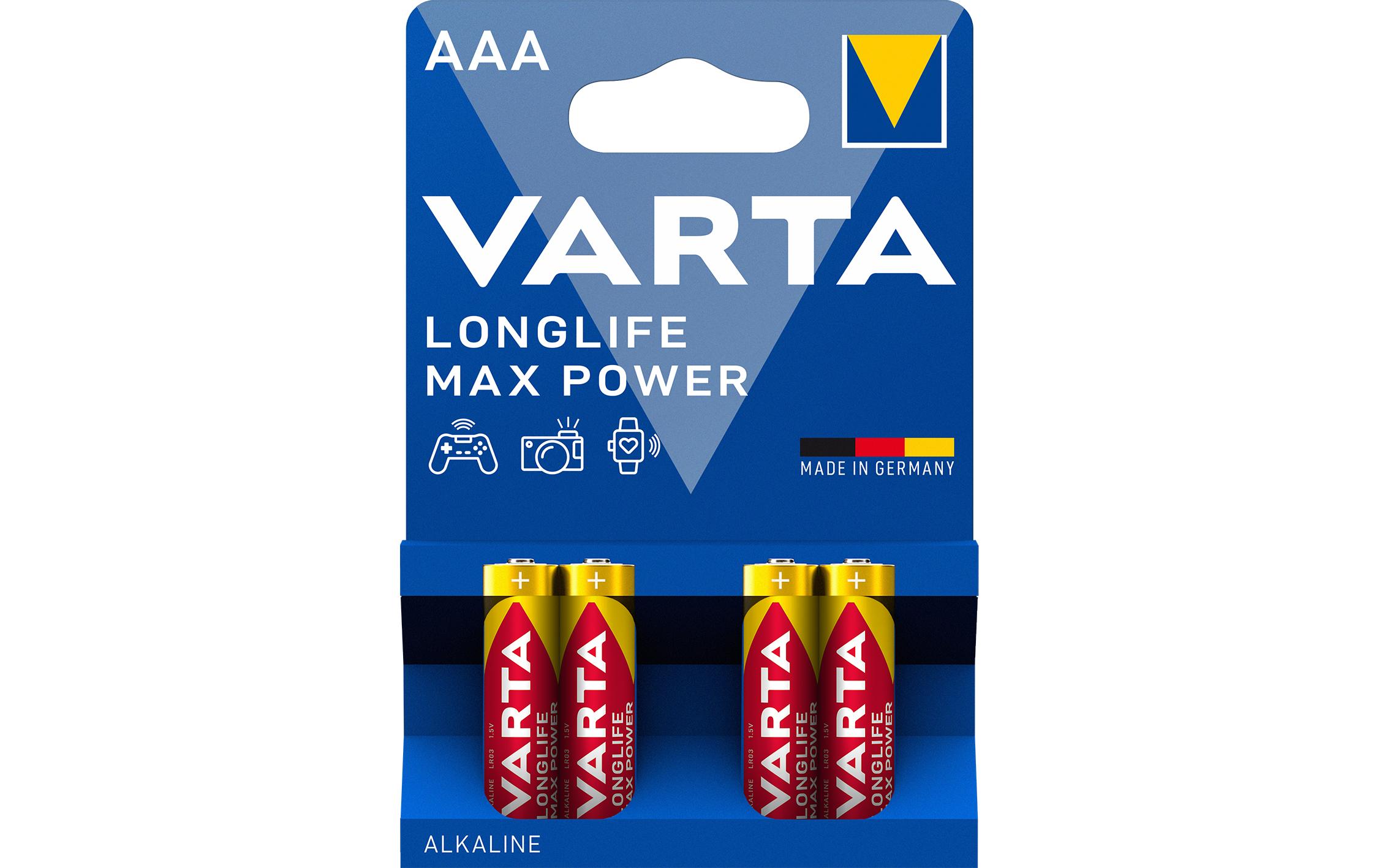 Batterie Longlife Max Power AAA , 4 StückAlkaline Batterie, 1.5 Volt