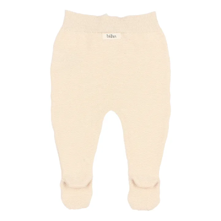 Búho Pantalon à Pieds Coton Bio Maille | Ecru
