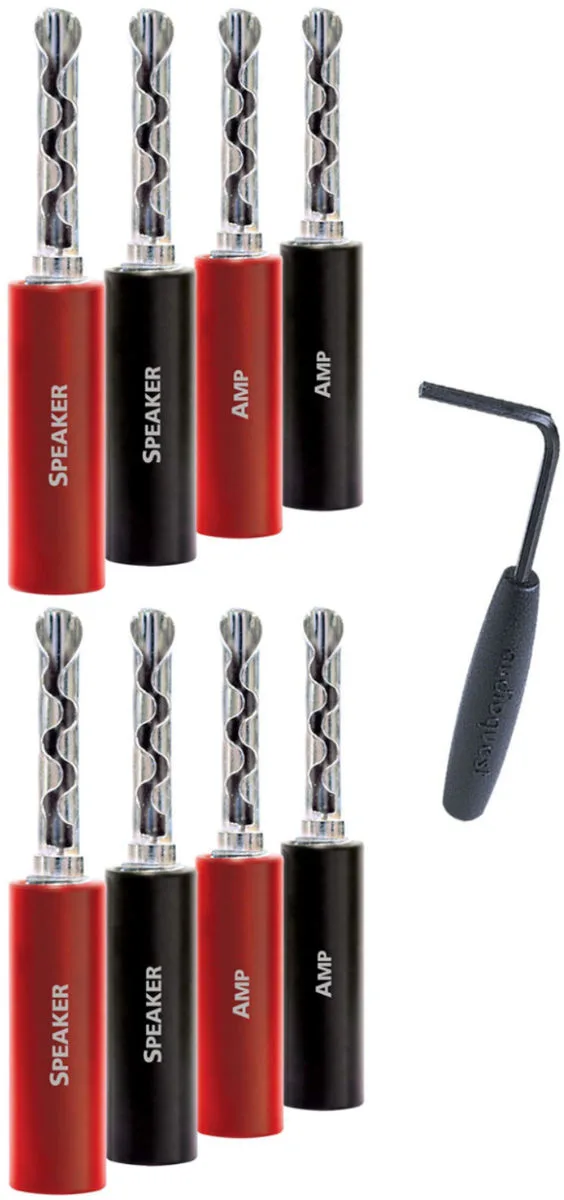 Audioquest SureGrip 100 Silver (lot de 8) Fiches bananes et fourches