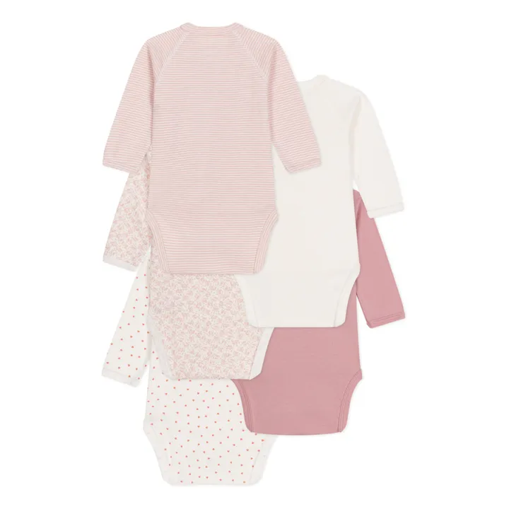 Petit Bateau Lot 5 Bodies Naissance | Rose