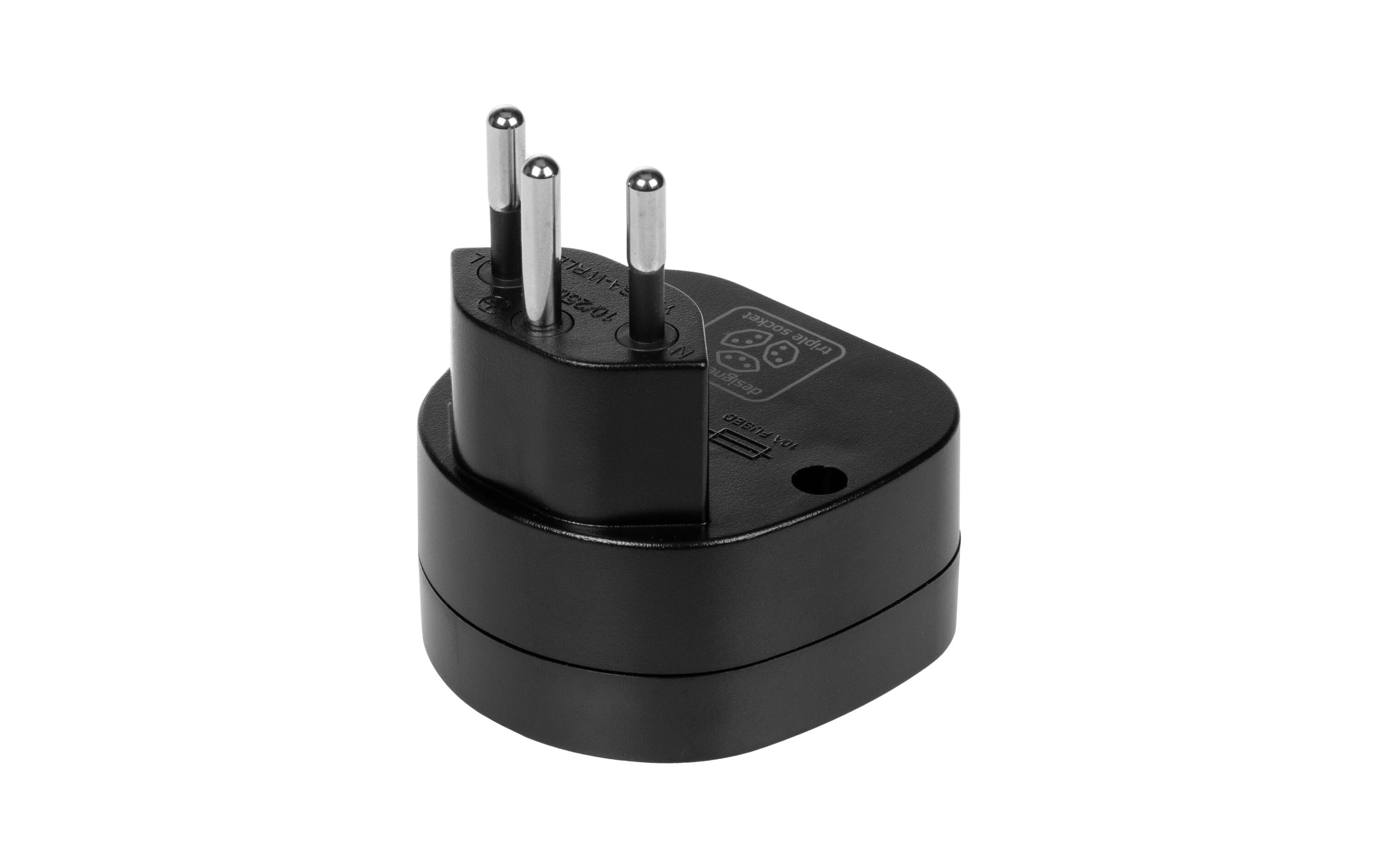 Reiseadapter Welt – CH, SchwarzSteckdosenadapter