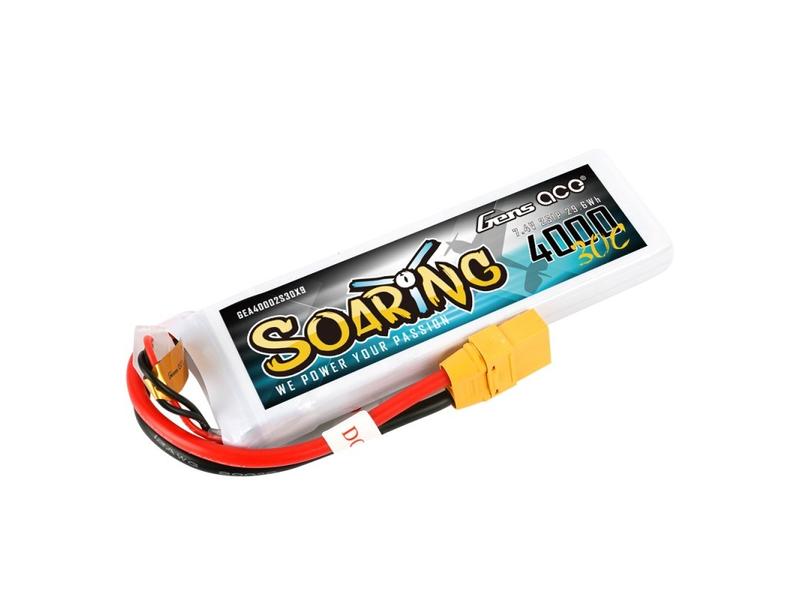 Gens ace RC-Akku LiPo 4000 mAh 7.4 V 30C Soaring Softcase 2S LiPo Akku mit XT90 Stecker