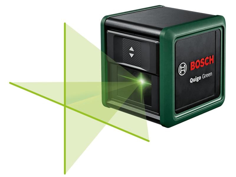 Bosch Kreuzlinien-Laser Quigo Green 12 m Grüne Lasertechnologie für bis zu viermal bessere Sichtbarkeit