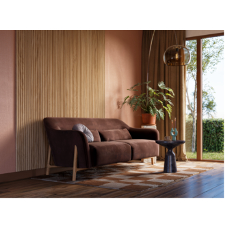 Kleurstaal lattenwand Decowall Acoustic Curve naturel eiken 30x25cm